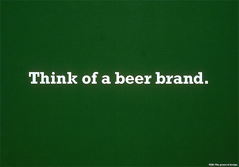 Pense em uma marca de cerveja - Heineken